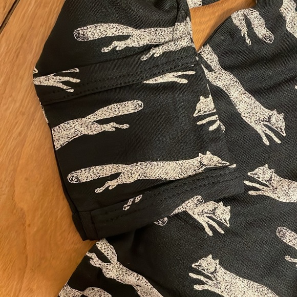 Kate Quinn Zipper Footie Black Jumping Fox Super Soft Modal NWT NIB 6-9M - Picture 3 of 7